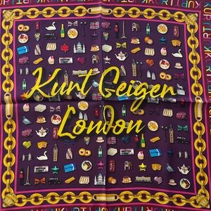 Kurt Geiger London Purple & Gold  Square Scarf